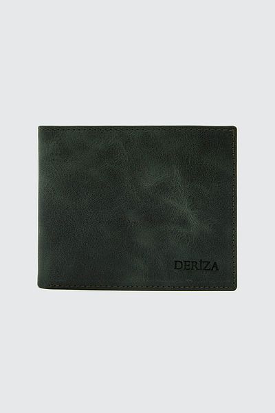 Deriza Crazy Real Leather Men's Wallet Khaki