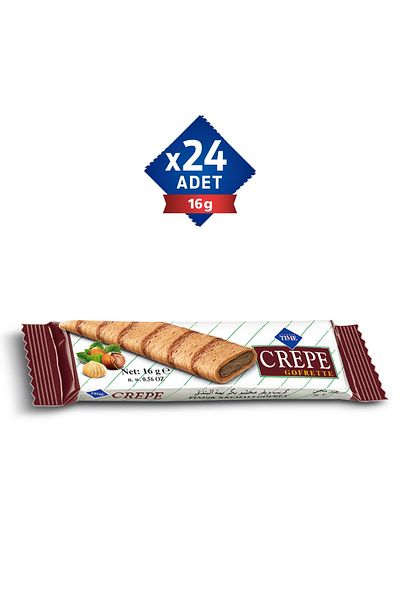 Çizmeci Time Crepe Fındık Kremalı Gofret 16 gr X 24 Adet