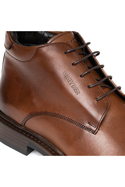 Greyder 75143 Kahve Hakiki Deri Kürklü Fermuarlı Erkek Klasik Bot