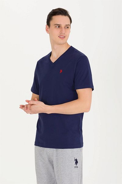 U.S. Polo Assn. Ανδρικό μπλουζάκι Navy Basic με λαιμόκοψη G081GL011.000. 1572582 .VR033