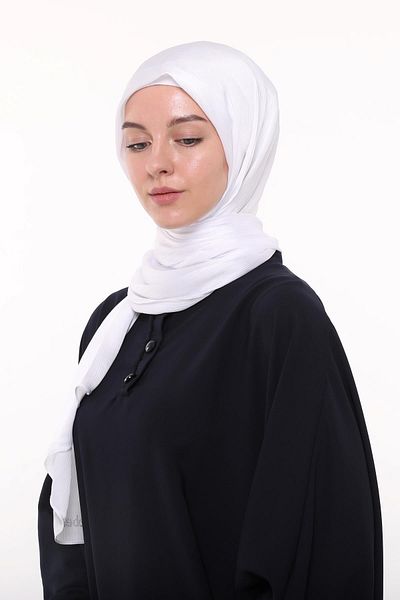 Altobeh Γυναικείο ίσιο γυαλιστερό πολυτελές βραδινό φόρεμα Yoryo σατέν σιφόν Janjan Shawl-λευκό