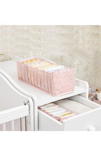 Pazar Kapısı Baby Baby Room Ακορντεόν Συρταριέρα Organizer Pink M Size