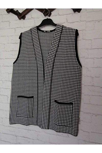 anne moda ankara χειμωνιάτικο, πλεκτό από ατσάλι, φαρδιά εφαρμογή, μοτίβο λοστών, γιλέκο με ανοιχτό μπροστινό μέρος
