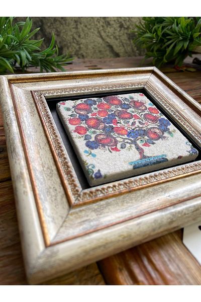 Oscar Stone Decor Decor de perete din piatra cu rama 20 X 20 Cm Tematica Rodie