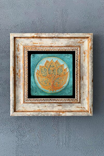 Oscar Stone Decor Çerçeveli Taş Duvar Dekoru Cm Wall Decor Lotus Çiçeği