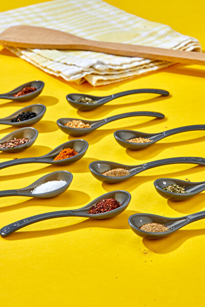 AKAN HOME 12 Adet Servis Ve Baharat Kaşığı - Kahvaltılık Bal Kaşığı Şeker Reçel Servis Kaşığı