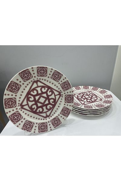 Kütahya Porselen BonAmore Series 21 Cm Dessert Presentation Plate 6 Pieces