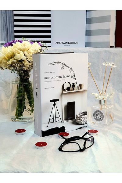 Saccura Decor Decorative Book Box, Monochrome Decorative Box,