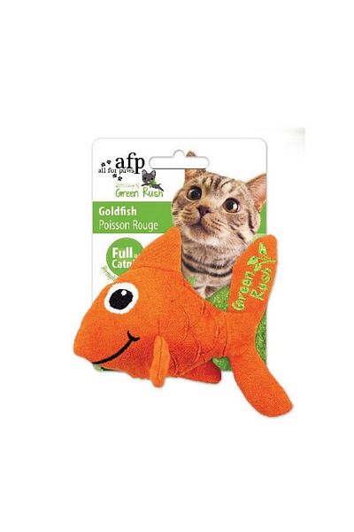 Afp Green Rush Cat Herb Gold Fish Plush Cat Toy