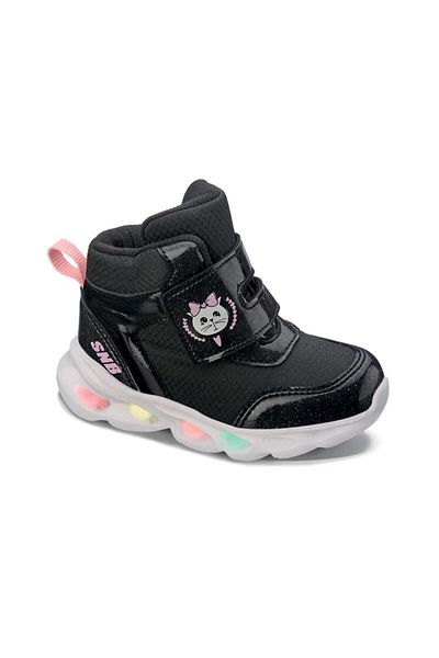 Sanbe 129 Y 9206 26-30 LIGHTED GIRL'S SPORTS BOOTS Black