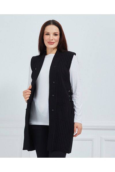 Fresh&Moda Women's Standard Knitwear Seasonal Daily Vest with Pockets