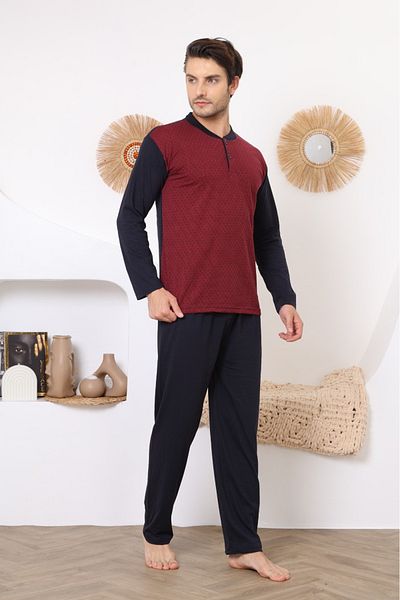 Rimoli 100% COTTON JACQUARD MEN'S PAJAMA SET