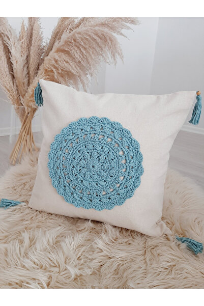ZÜMAL Μακραμέ Πλεκτό Λινό Διακοσμητικό Κάλυμμα Μαξιλαριού Μονό - Μαξιλάρι 43x...