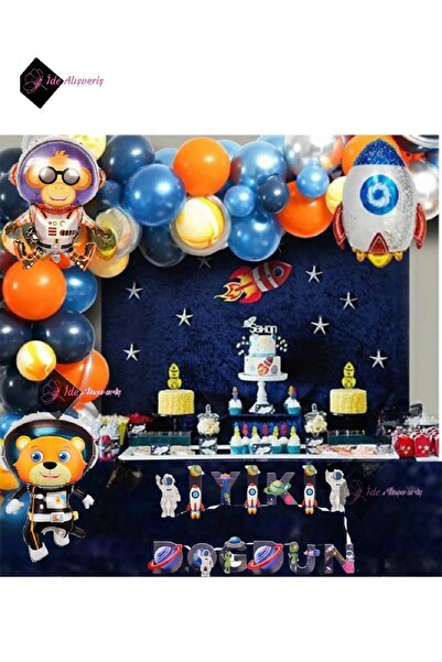 Laviyosa LUXURY Space Themed Birthday Set - 3 Pieces Foil, 45 Latex Balloons,...