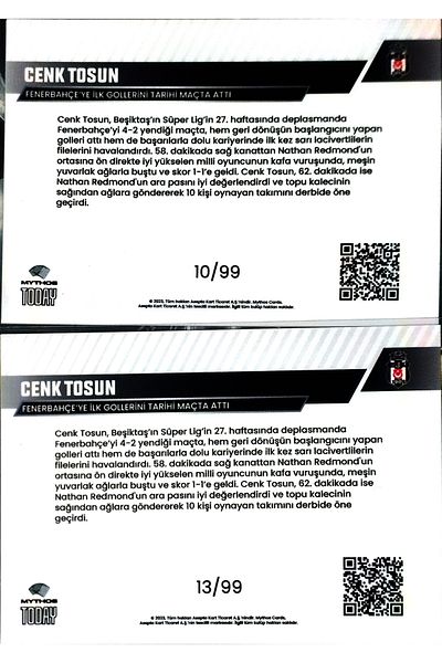 Mythos Cards CENK TOSUN SIGNATED set 100pcs produced