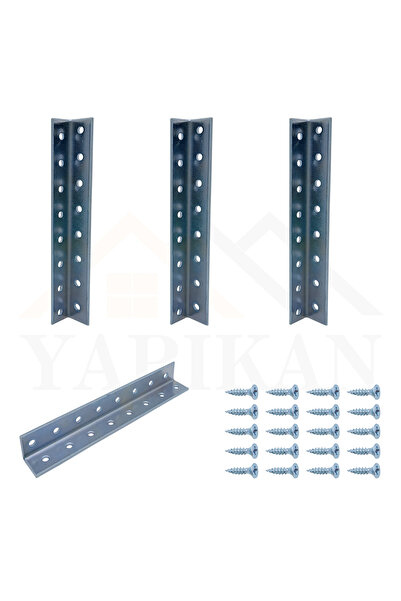 Yapıkan 20x20x160mm - 3 Ad. L Demir Gönye Köşebent - Mobilya Dolap Gardırop R...