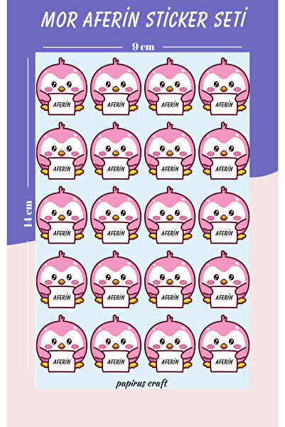 Craft PAPİRUS CRAFT Öğretmen Sticker Seti Öğrenci Ödül 20 Lİ AFERİN , Aferin ...