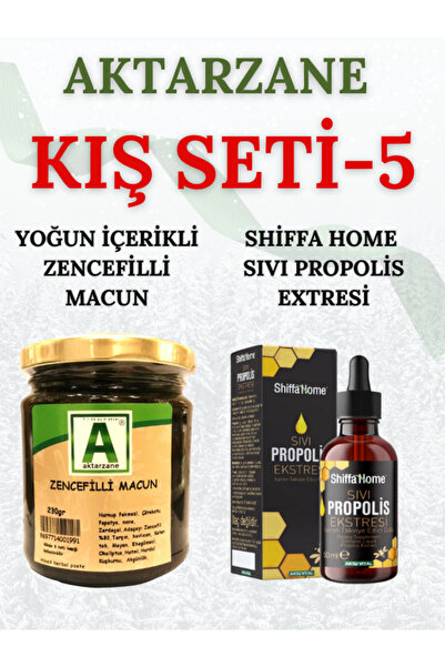 Aktarzane kış seti zencefilli doğal macun 230gr   sıvı propolis extresi 2'li set