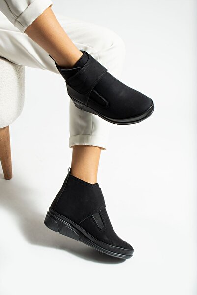 Shakrak Ortopedické boty z nubuku – pohodlné, lehké, elastické a komfortní design s páskem na suchý zip