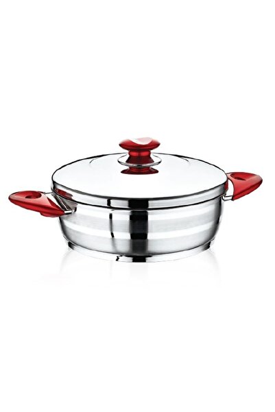SAFINOX flavia 28x9 basık kırmızı tencere
