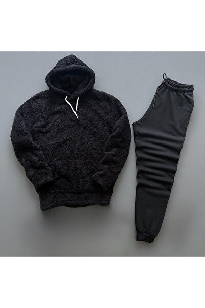 VİPER معطف الكنغر القطيفة وبدلة رياضية شتوية مكونة من قطعتين