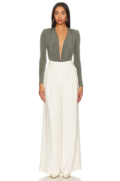 By Kul Design بدلة نسائية ذات قصة منخفضة باللون الأخضر العسكري