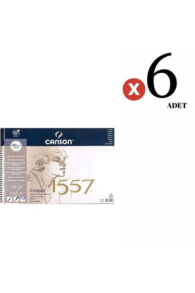 Canson 1557 Sketch Drawing Book (25x35) 120gr 15 Pages 6 Pieces SET