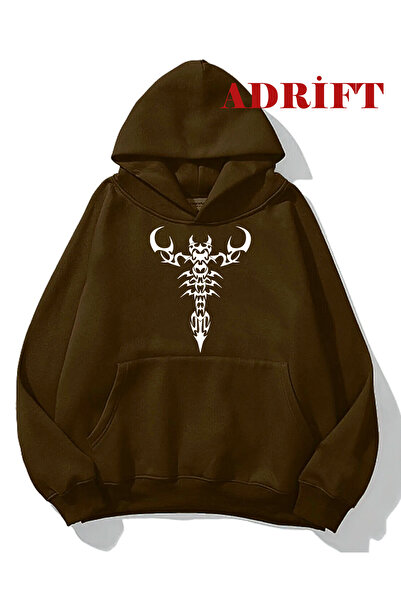 Tarzsokak Hanorac unisex Scorpion cu glugă, maro