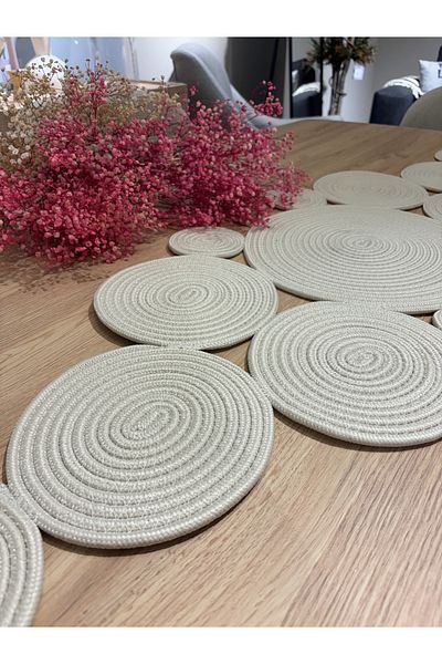 MaVaux Mars Modern Natural Jute, Μοτίβο, Ψάθινο, American Service, Τραπέζι, Τραπεζάκι σαλονιού Runner. 45 x 120
