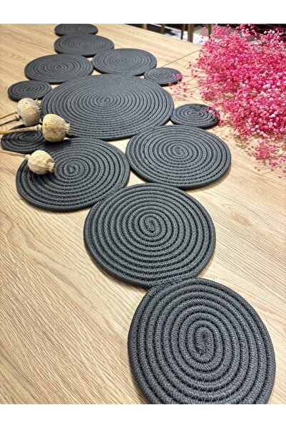 MaVaux Mars Modern Natural Jute, Patterned, Wicker, Placemat, Table, Coffee Table Cloth Runner. 45x120