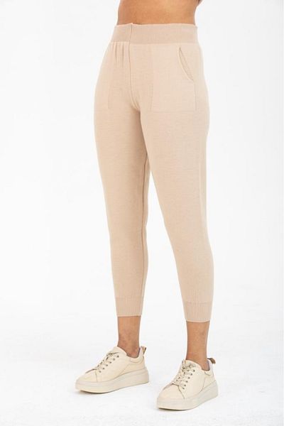 Su Moda women's pockets ankle length stretchy knitwear pants