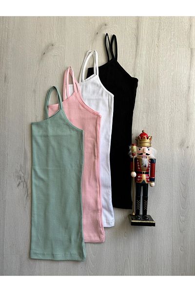 ParisTrend Women's Trophy Ribbed Cotton 4-Pack Mixed Tank Top