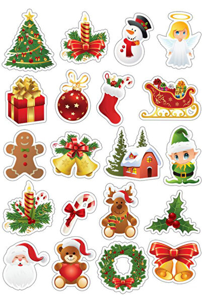 BK Design Noel Yılbaşı Sticker Telefon Laptop Notebook Tablet Defter Matara Stiker Etiket ST586