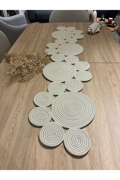MaVaux Saturn Runner Natural Jute, Μοτίβο, Ψάθινο, American Service, Τραπέζι, Κάλυμμα Τραπεζιού σαλονιού Runner 30x125