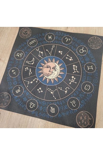 fırsatlar diyarı Horoscope Sun And Moon Astrology Tarot Altar Cloth / Tarot Cover 75x75 Cm