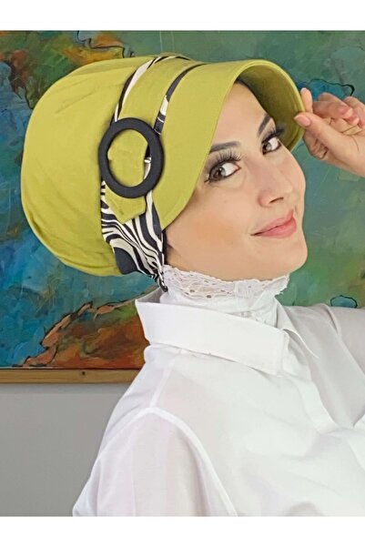 BUTİKAMBAR Nazlı Model tanki hidžab šešir sa zebrastim uzorkom i kopčom