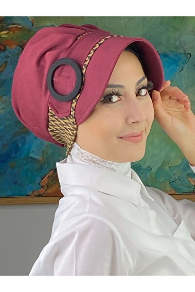 BUTİKAMBAR Nazlı model šešira sa kopčom i trakom za glavu sa uzorkom hidžaba