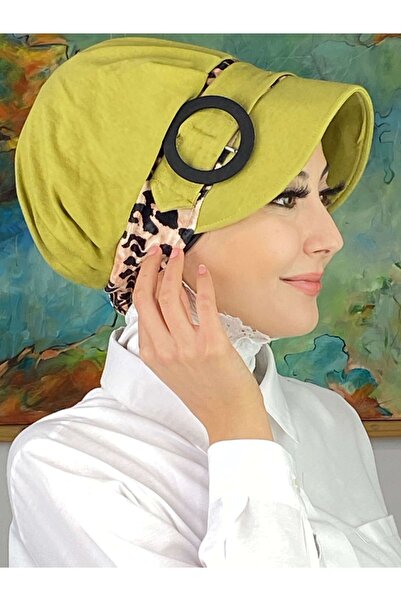 BUTİKAMBAR Nazli Model Buckle Leopard Hijab Hat