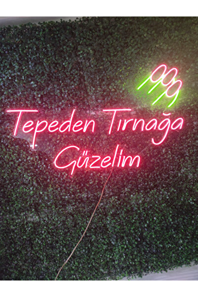 dekoraven Tepeden Tırnağa Güzelim Güzellik merkezi kuaför neon led tabela (80...