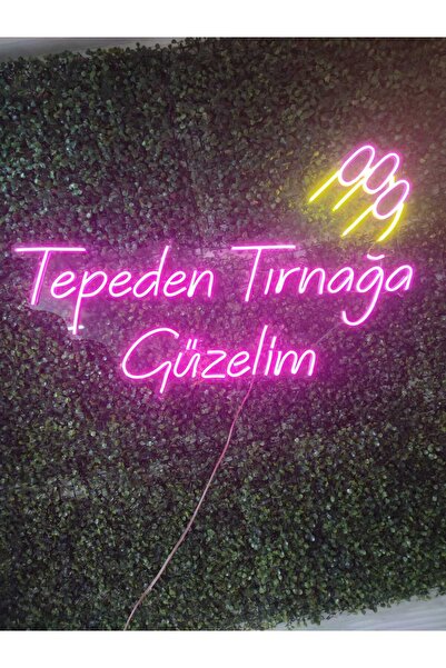 dekoraven Tepeden Tırnağa Güzelim Güzellik merkezi kuaför neon led tabela (80...
