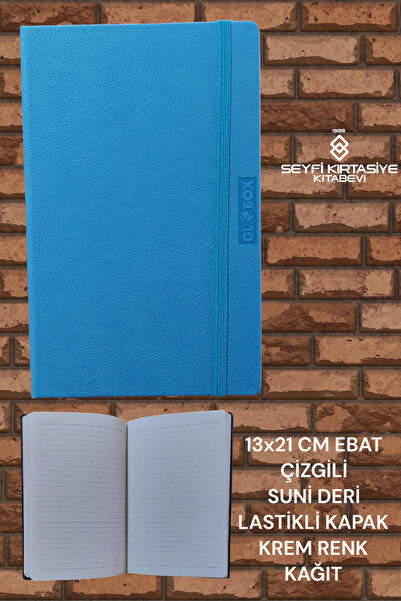 SEYFİKİRTASİYE مخطط 96 ورقة 13X21 سم غطاء مطاطي من الجلد الصناعي دفتر ملاحظات...