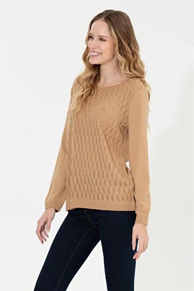 U.S. Polo Assn. Kadın Camel Melanj Kazak