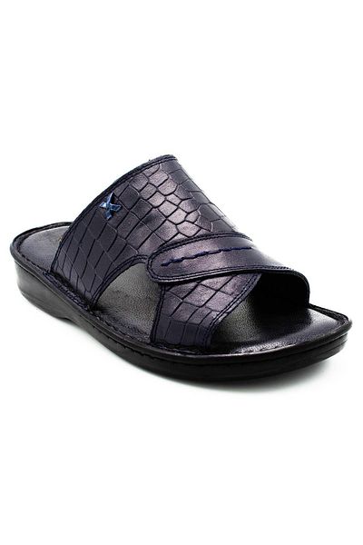 Moda Anna Γνήσιο Γνήσιο Δερμάτινο Ανδρικές Παντόφλες Ελαφρύ Δερμάτινο 3D Navy Blue