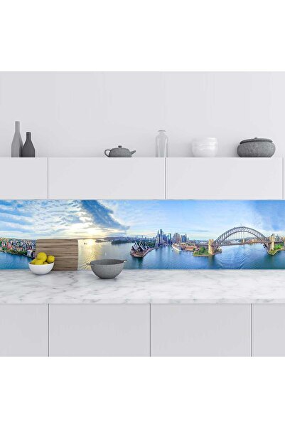 StickerArt Mutfak Tezgah Arası Folyo Fayans Kaplama Folyosu Sidney Liman