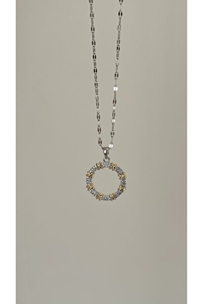 Opia JEWELRY - قلادة تيفاني دائرية من الفولاذ (ملحق تمديد 41+5 سم)