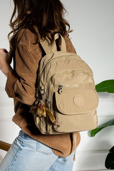 Sanmorris Women's Water Resistant Parachute Fabric Backpack with Multiple Compartment Front Pockets and Adjustable Straps