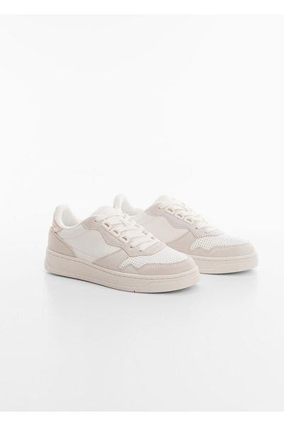 MANGO Woman Segmentierte Leder-Sneakers
