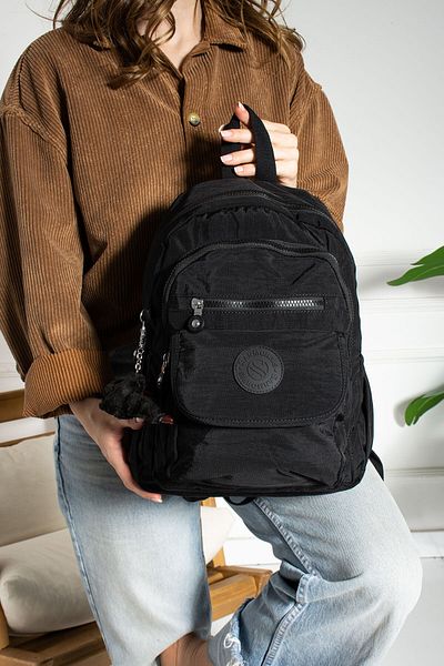 Sanmorris Women's Water Resistant Parachute Fabric Backpack with Multiple Compartment Front Pockets and Adjustable Straps