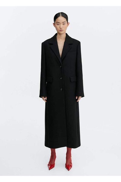MANGO Woman Vlněný kabát - Lisovaný design