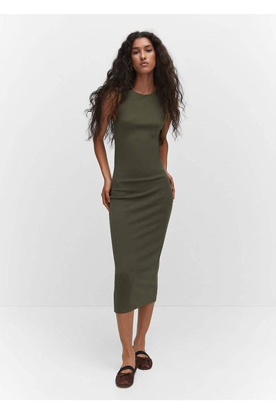 MANGO Woman Midikleid aus Baumwolle